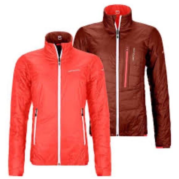 Ortovox Swisswool Piz Bial Reversible Coral Orange Insulating Jacket Women L - Picture 3 of 14